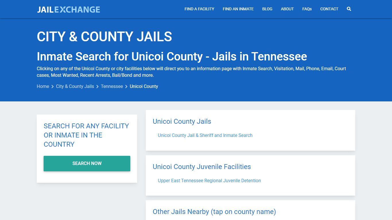 Inmate Search for Unicoi County | Jails in Tennessee - Jail Exchange